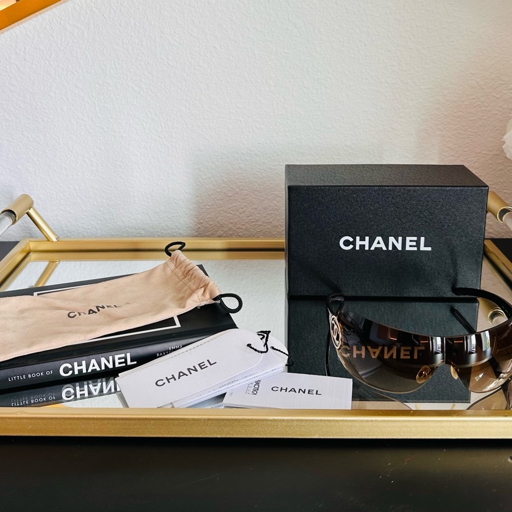 Chanel Brown Sleek Sunglasses with Case